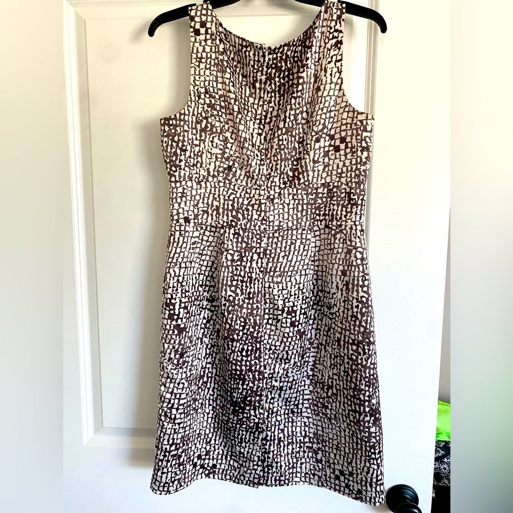 Ann Taylor Brown patterned column dress